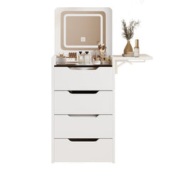 Bellemave® 3 - in - 1 Vanity Set with 3 Drawers and Lights, Hidden Panel and Hidden Stool - Bellemave