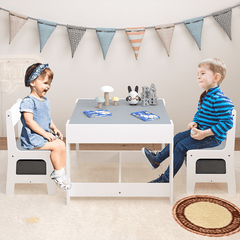 Bellemave® 3 in 1 Wooden Kids Table and Chair Set with Storage Drawer for Toddlers Drawing, Reading, Crafts - Bellemave