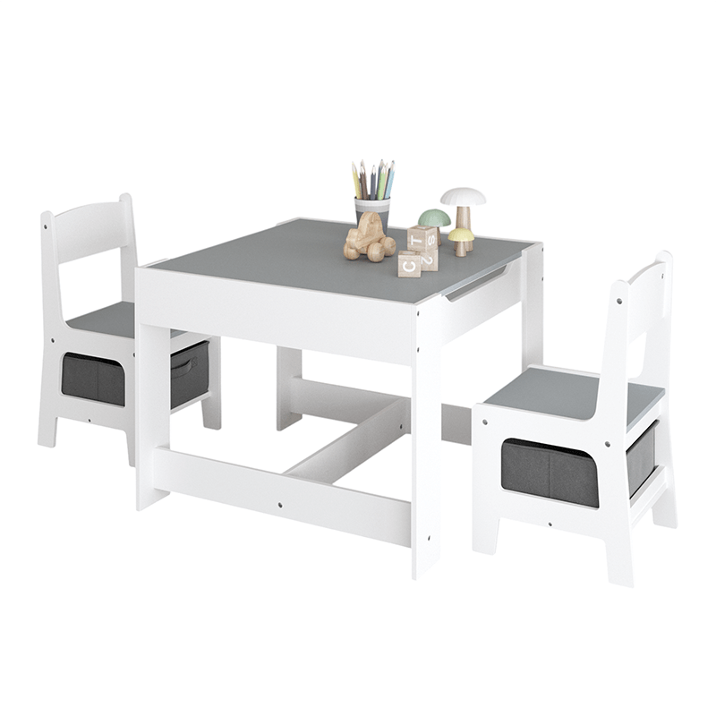 Bellemave® 3 in 1 Wooden Kids Table and Chair Set with Storage Drawer for Toddlers Drawing, Reading, Crafts - Bellemave