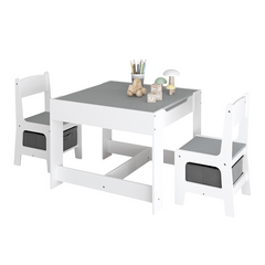 Bellemave® 3 in 1 Wooden Kids Table and Chair Set with Storage Drawer for Toddlers Drawing, Reading, Crafts - Bellemave
