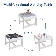 Bellemave® 3 in 1 Wooden Kids Table and Chair Set with Storage Drawer for Toddlers Drawing, Reading, Crafts - Bellemave