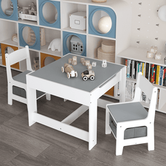 Bellemave® 3 in 1 Wooden Kids Table and Chair Set with Storage Drawer for Toddlers Drawing, Reading, Crafts - Bellemave