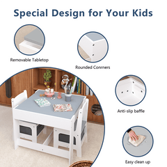 Bellemave® 3 in 1 Wooden Kids Table and Chair Set with Storage Drawer for Toddlers Drawing, Reading, Crafts - Bellemave