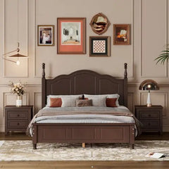 Bellemave® 3 - Pieces Bedroom Sets,Wood Platform Bed and Two Nightstands - Bellemave