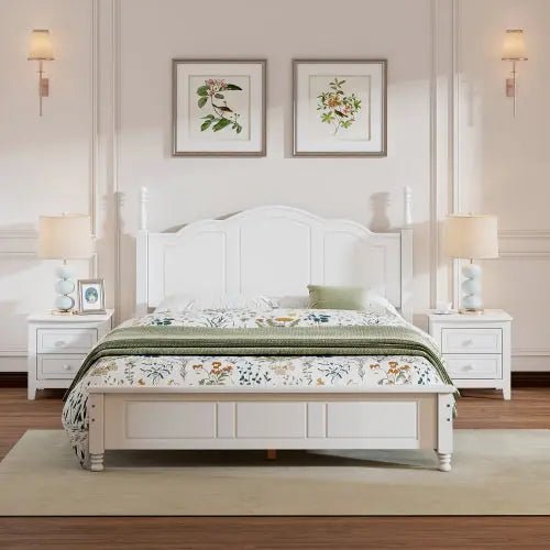 Bellemave® 3 - Pieces Bedroom Sets,Wood Platform Bed and Two Nightstands - Bellemave