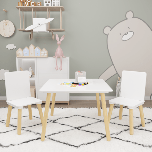 Bellemave® 3 Pieces Toddler Table and Chair Set - Bellemave