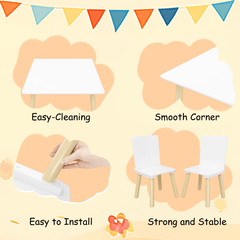Bellemave® 3 Pieces Toddler Table and Chair Set - Bellemave