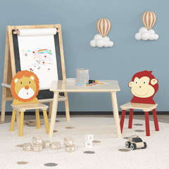 Bellemave® 3 Pieces Toddler Table and Chair Set(Lion&Monkey) - Bellemave