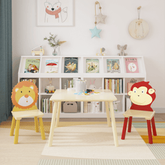 Bellemave® 3 Pieces Toddler Table and Chair Set(Lion&Monkey) - Bellemave