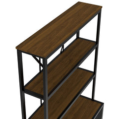 Bellemave® 3 - Shelf Metal Vintage Industrial Style Bookcase with Drawers and LED Light - Bellemave