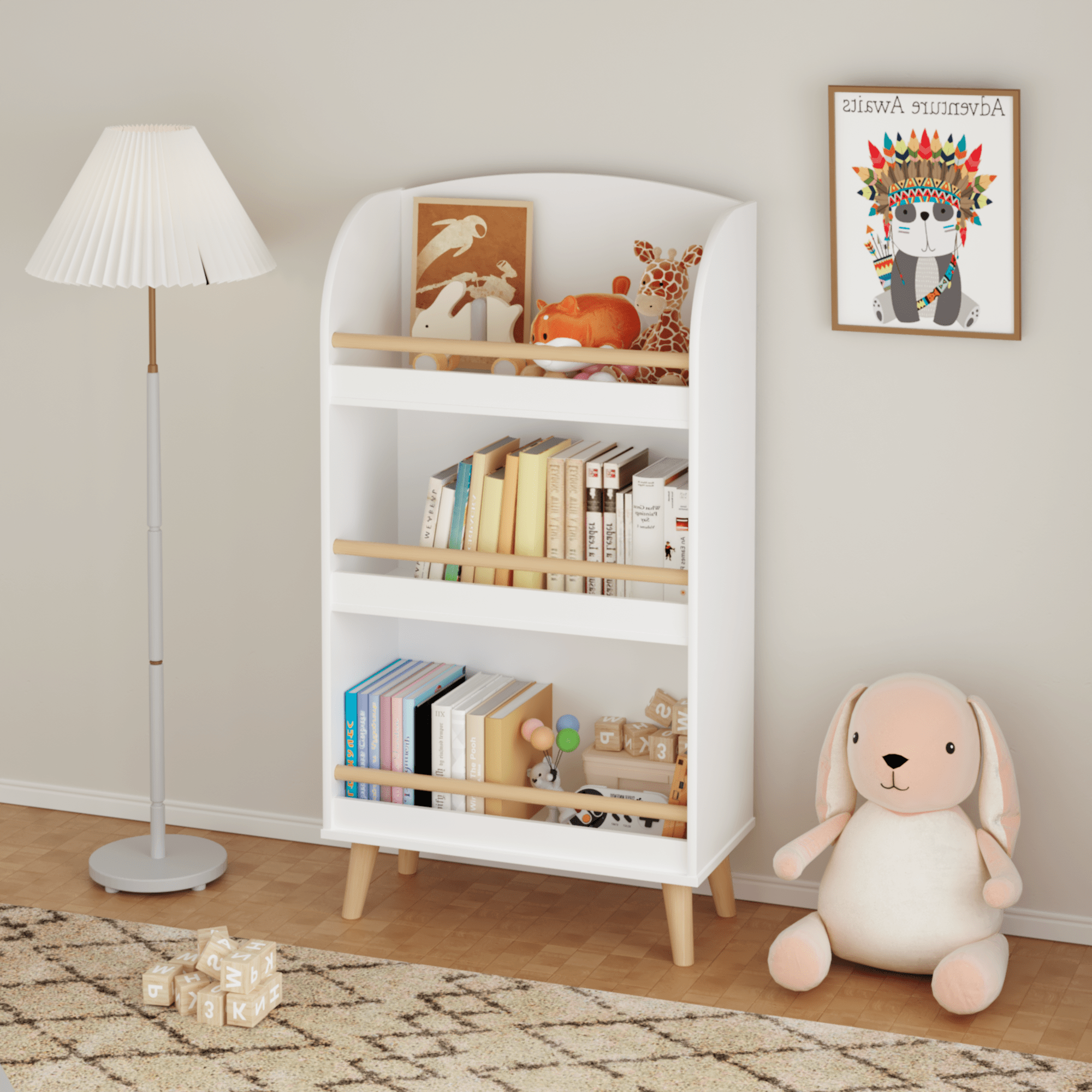 Bellemave® 3 - Tier Bookcase, Book Organizer, Toy Storage Cabinet Organizer - Bellemave