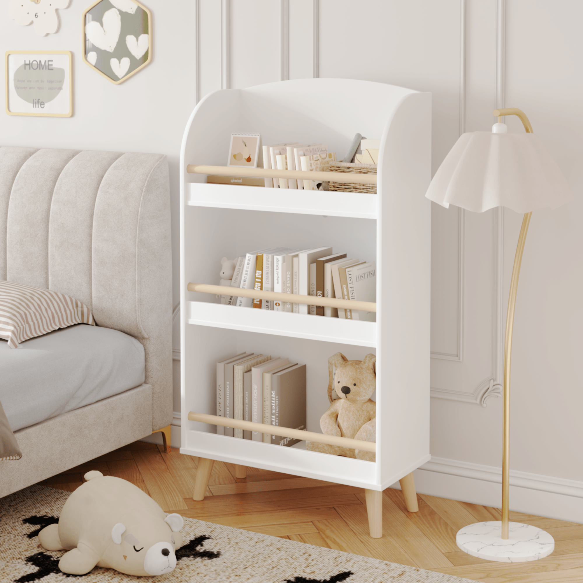 Bellemave® 3 - Tier Bookcase, Book Organizer, Toy Storage Cabinet Organizer - Bellemave