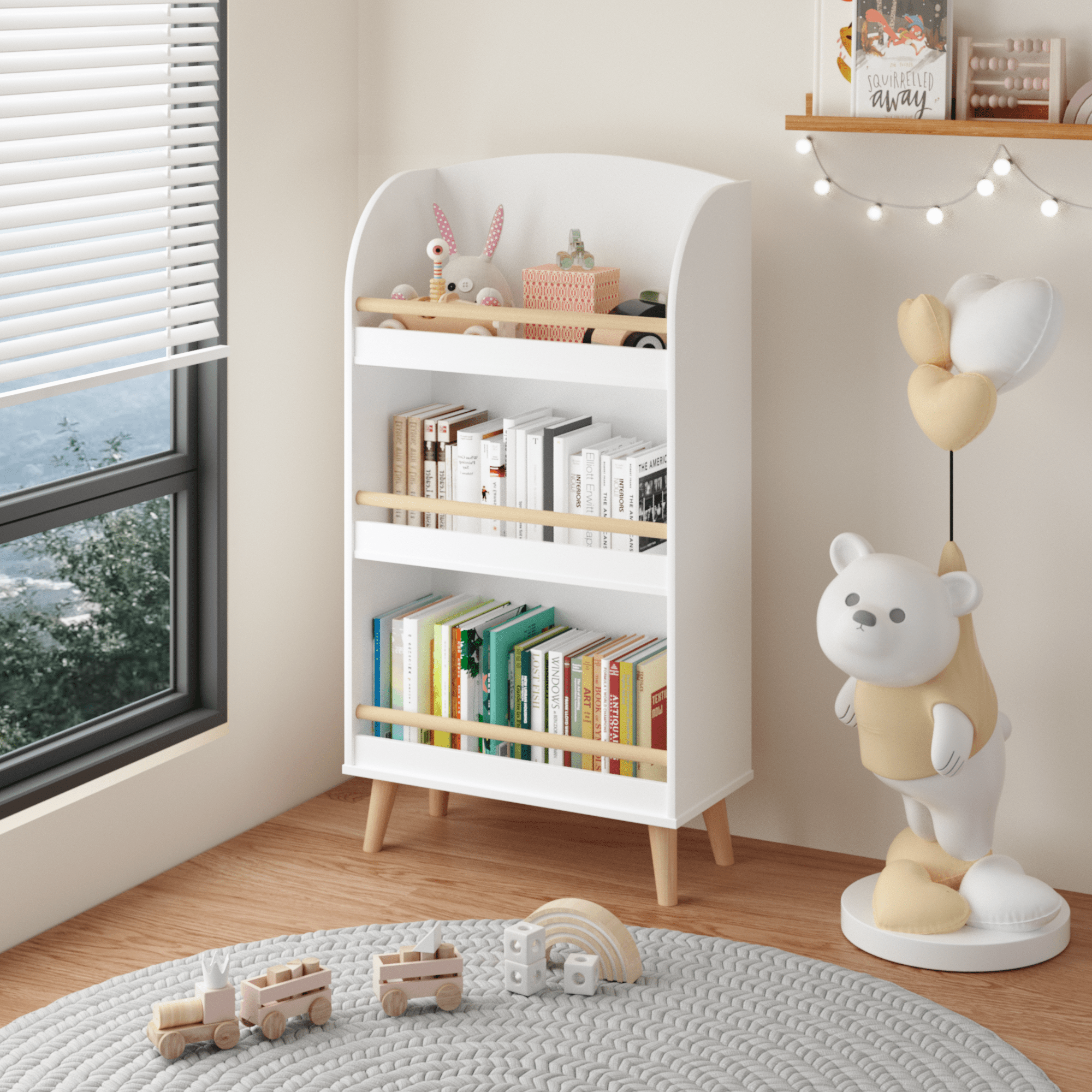 Bellemave® 3 - Tier Bookcase, Book Organizer, Toy Storage Cabinet Organizer - Bellemave