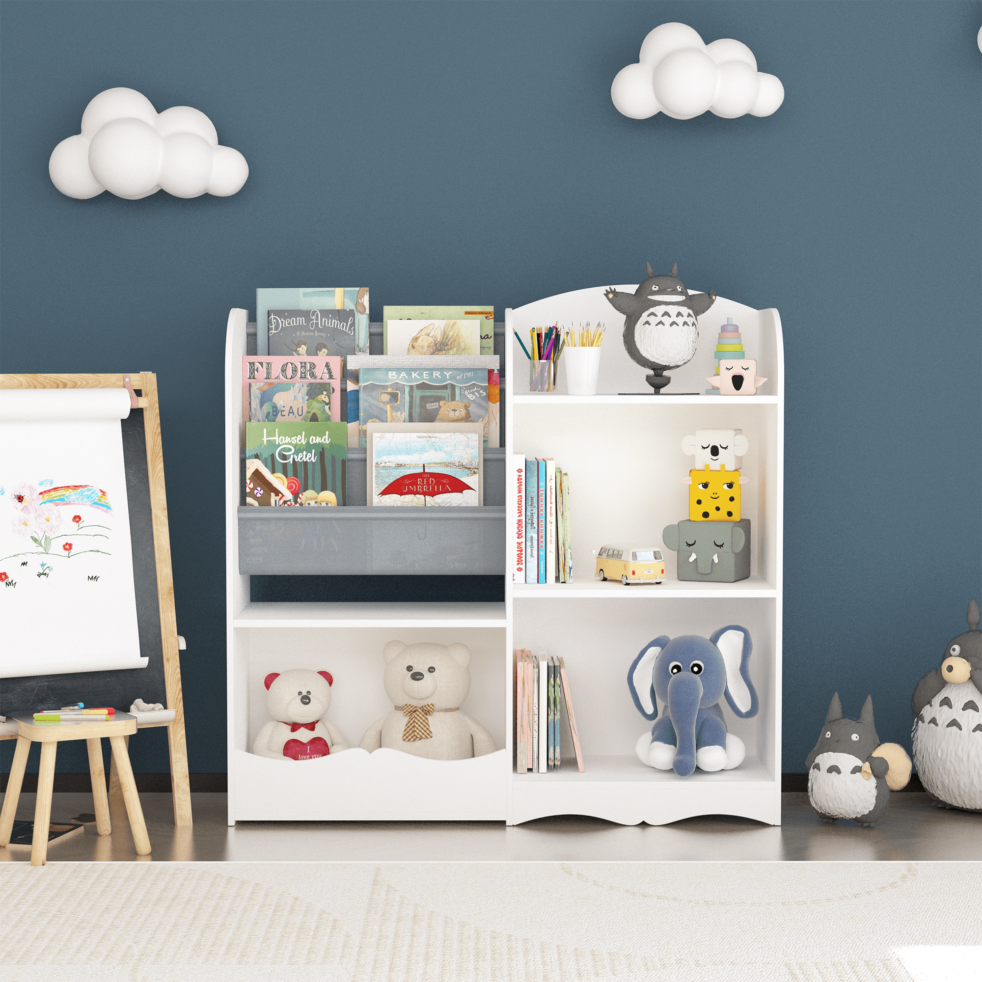 Bellemave® 3 Tier Kids Bookshelf and Toy Organizer - Bellemave
