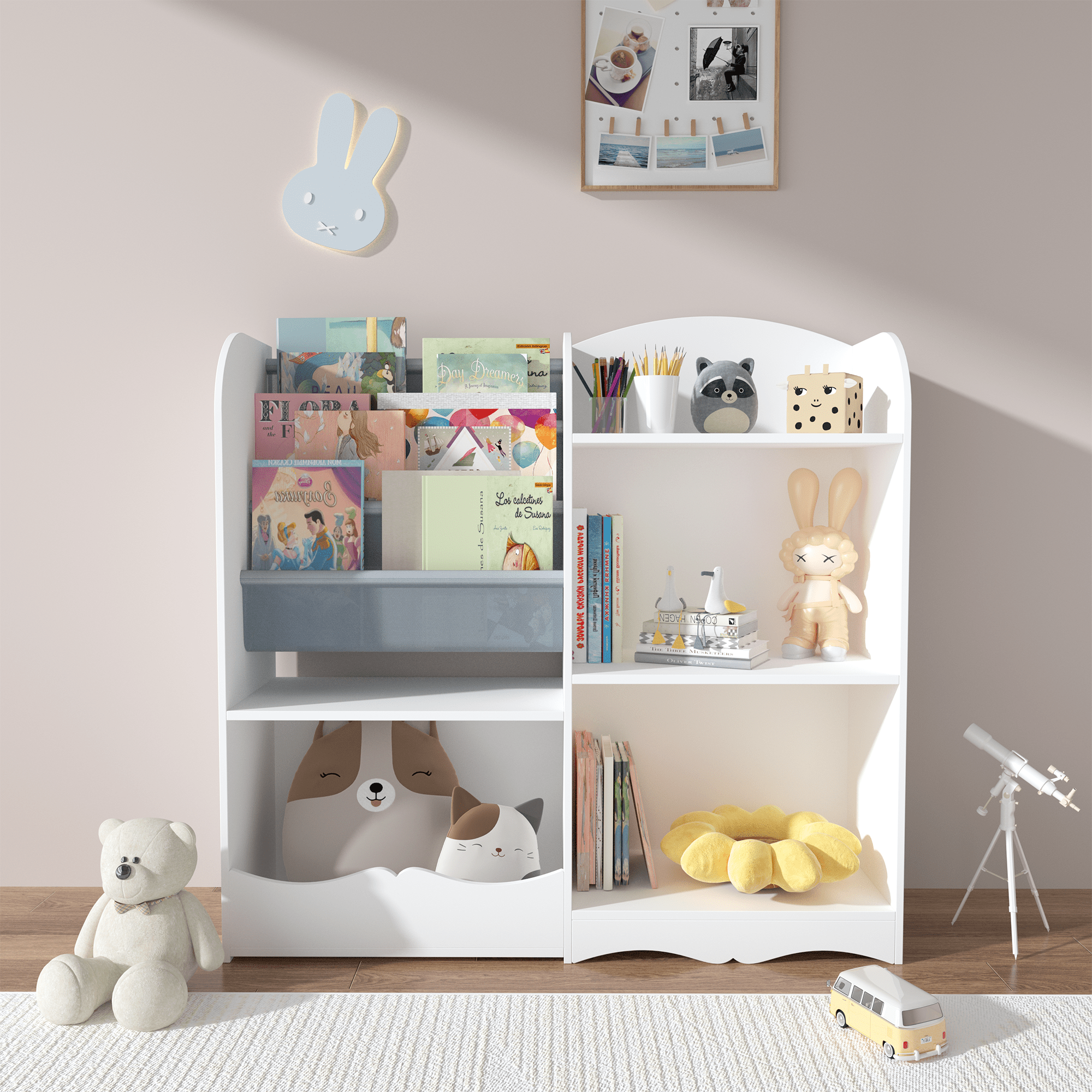 Bellemave® 3 Tier Kids Bookshelf and Toy Organizer - Bellemave