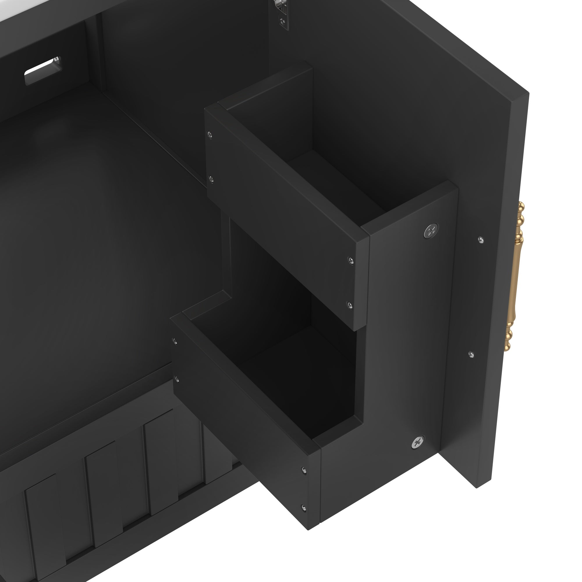 Bellemave® 30" Bathroom Vanity with Sink and Drawer,Bathroom Cabinet with Storage Shelves,Solid Wood Freestanding Vanity Cabinet,Black - Bellemave