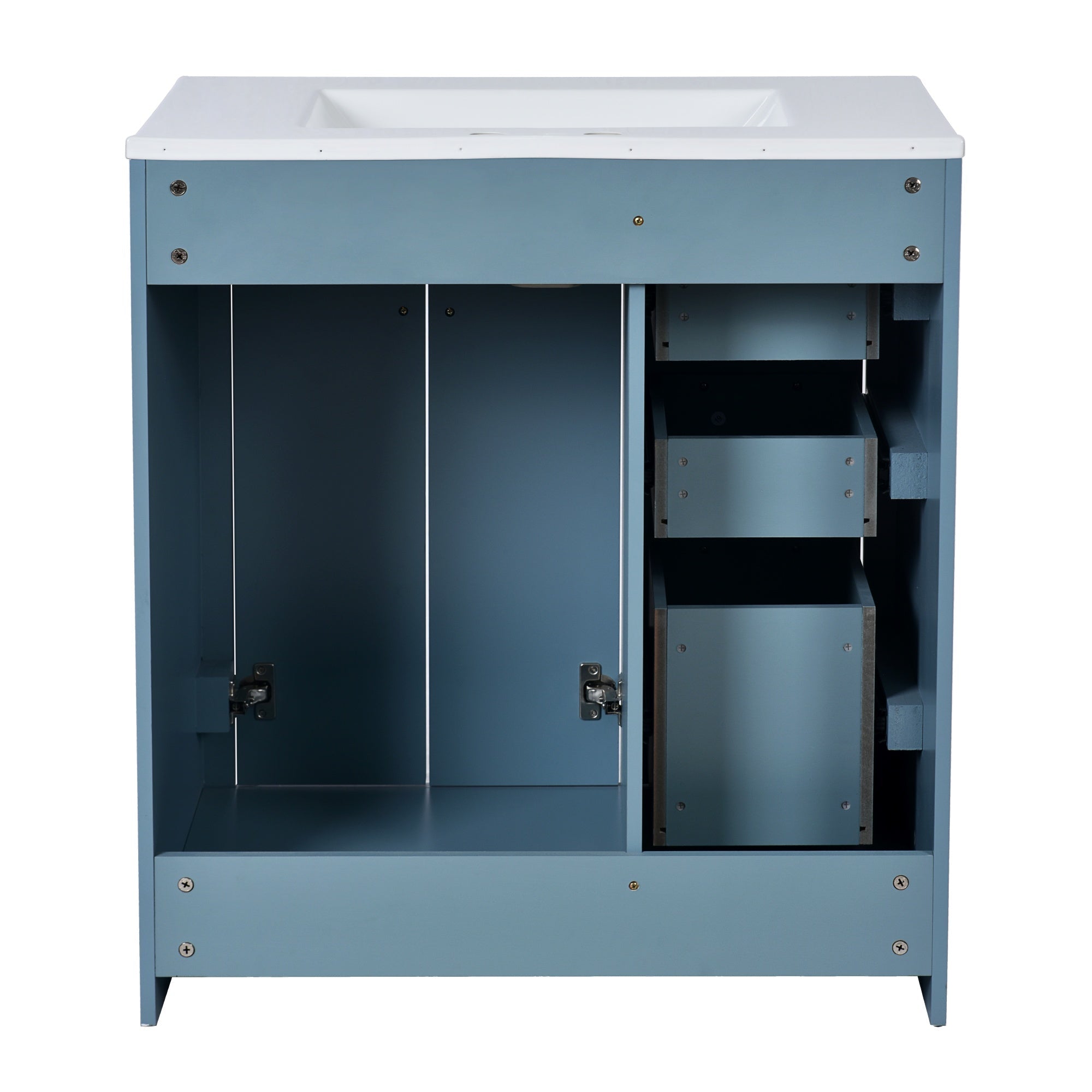 Bellemave® 30 inch Bathroom Vanity with Sink & Countertop,Solid Wood Frame Bathroom Cabinet with Sink,Modern Sink Storage Cabinet with 3 Drawers & Soft Closing Doors - Bellemave