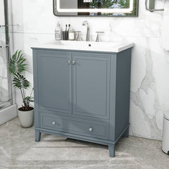 Bellemave® 30" Multi - functional Bathroom Vanity with Doors and Drawer - Bellemave