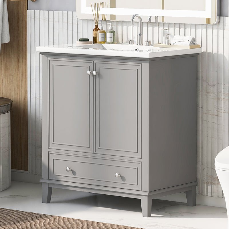 Bellemave® 30" Multi - functional Bathroom Vanity with Doors and Drawer - Bellemave