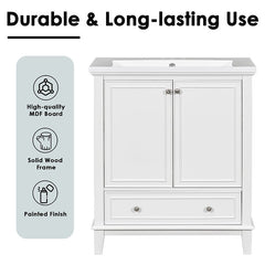 Bellemave® 30" Multi - functional Bathroom Vanity with Doors and Drawer - Bellemave