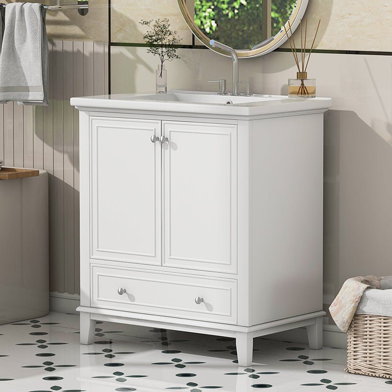 Bellemave® 30" Multi - functional Bathroom Vanity with Doors and Drawer - Bellemave