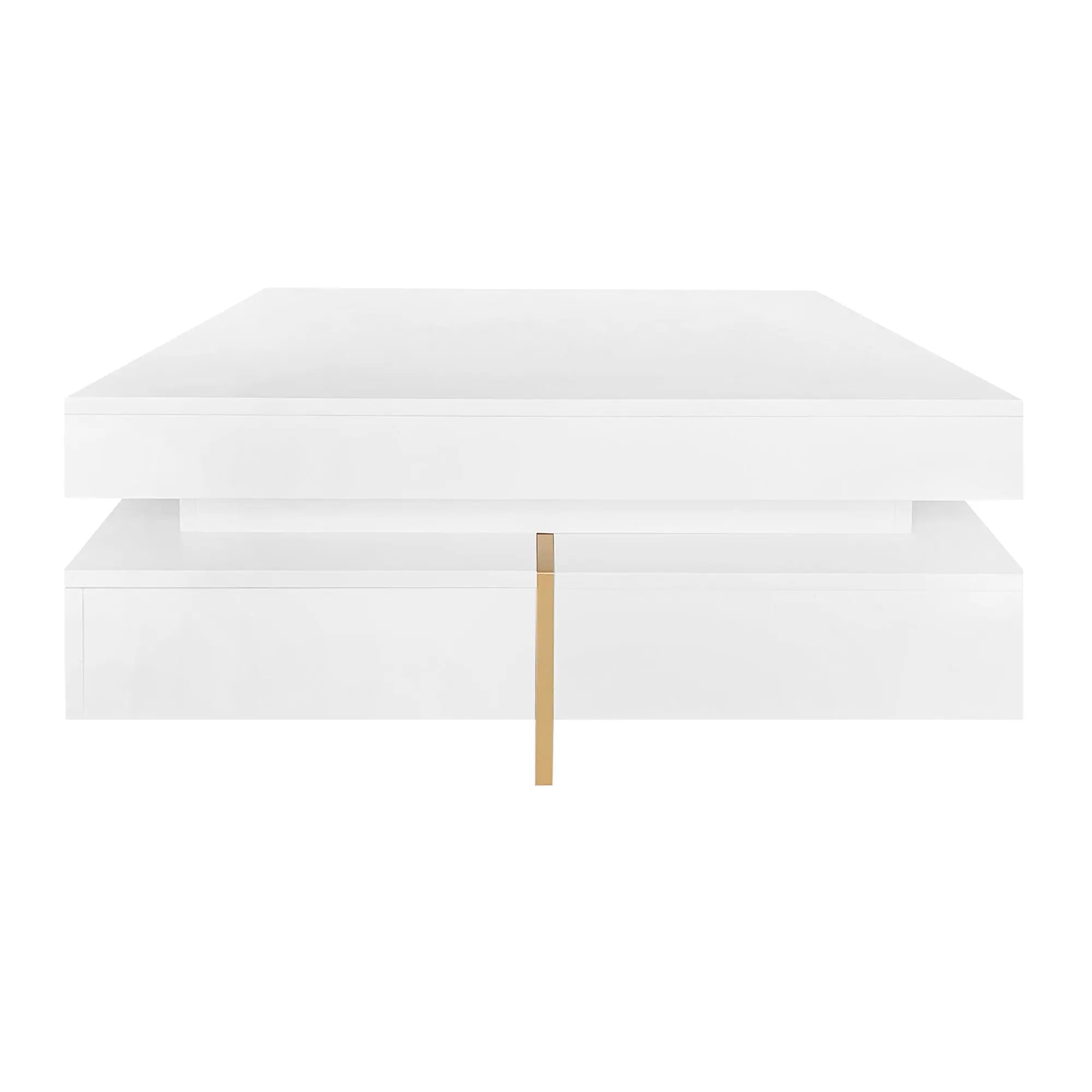 Bellemave® 31.5" Multi - Storage Square Cocktail Tea Table with 4 Drawers and Wood Grain Legs - Bellemave