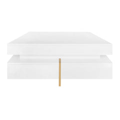 Bellemave® 31.5" Multi - Storage Square Cocktail Tea Table with 4 Drawers and Wood Grain Legs - Bellemave