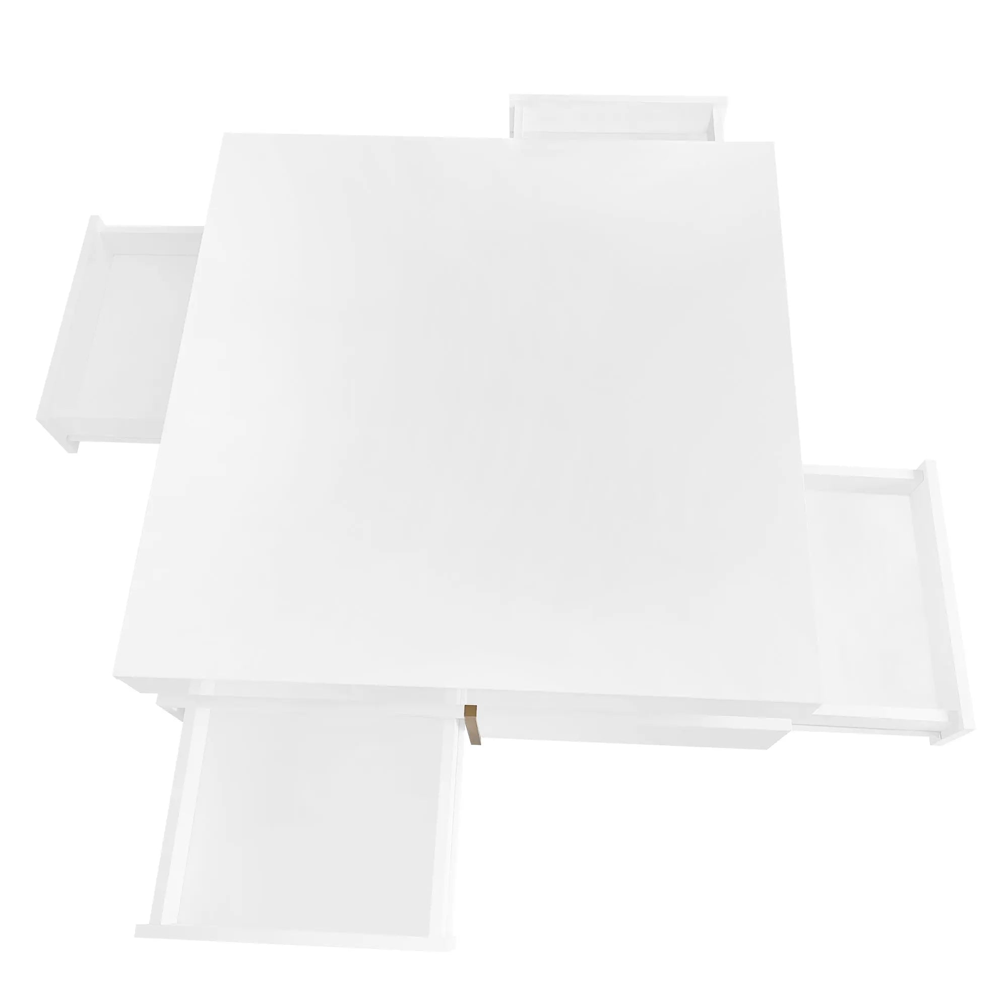 Bellemave® 31.5" Multi - Storage Square Cocktail Tea Table with 4 Drawers and Wood Grain Legs - Bellemave