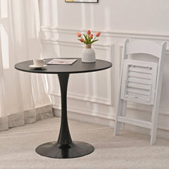 Bellemave® 31.5" Round Dining Table with Metal Base Pedestal Table - Bellemave