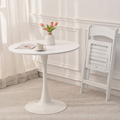 Bellemave® 31.5" Round Dining Table with Metal Base Pedestal Table - Bellemave