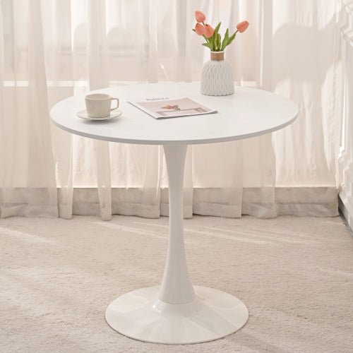 Bellemave® 31.5" Round Dining Table with Metal Base Pedestal Table - Bellemave