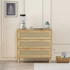 Bellemave® 31.50" 3 Drawers Rattan Storage Cabinet Rattan Drawer - Bellemave