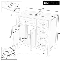 Bellemave® 36" Bathroom Vanity with Sink Combo and Drawers - Bellemave