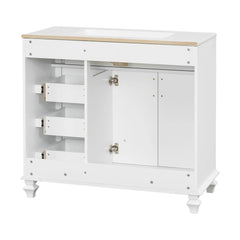 Bellemave® 36" Bathroom Vanity with Sink, Flip - Out Drawer, 3 Drawers, 2 Soft - Close Doors,Elegant Gold Hardware - Bellemave