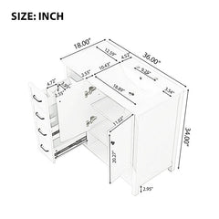 Bellemave® 36" Bathroom Vanity with Sink Top, Two Doors and Two Drawers - Bellemave