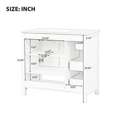 Bellemave® 36" Bathroom Vanity with Sink Top, Two Doors and Two Drawers - Bellemave