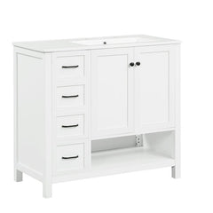 Bellemave® 36" Bathroom Vanity with Sink Top, Two Doors and Two Drawers - Bellemave