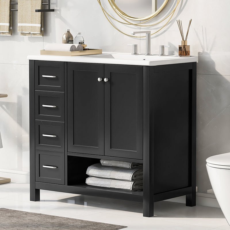 Bellemave® 36" Bathroom Vanity with Sink Top, Two Doors and Two Drawers - Bellemave