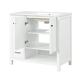 Bellemave® 36" Bathroom Vanity with Sink Top, Two Doors and Two Drawers - Bellemave