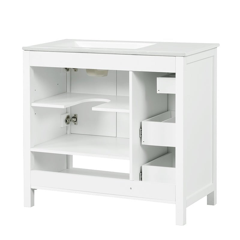 Bellemave® 36" Bathroom Vanity with Sink Top, Two Doors and Two Drawers - Bellemave