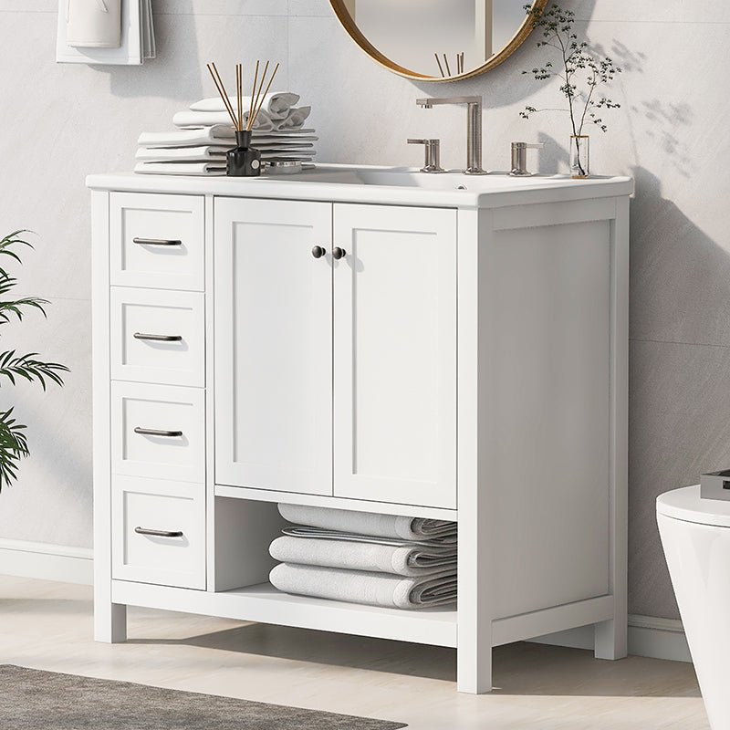 Bellemave® 36" Bathroom Vanity with Sink Top, Two Doors and Two Drawers - Bellemave
