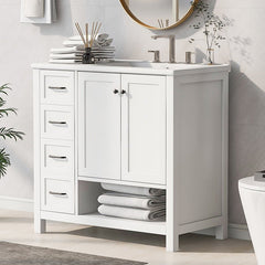 Bellemave® 36" Bathroom Vanity with Sink Top, Two Doors and Two Drawers - Bellemave