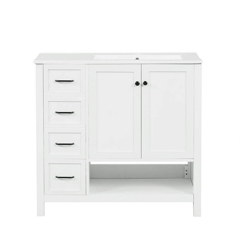 Bellemave® 36" Bathroom Vanity with Sink Top, Two Doors and Two Drawers - Bellemave