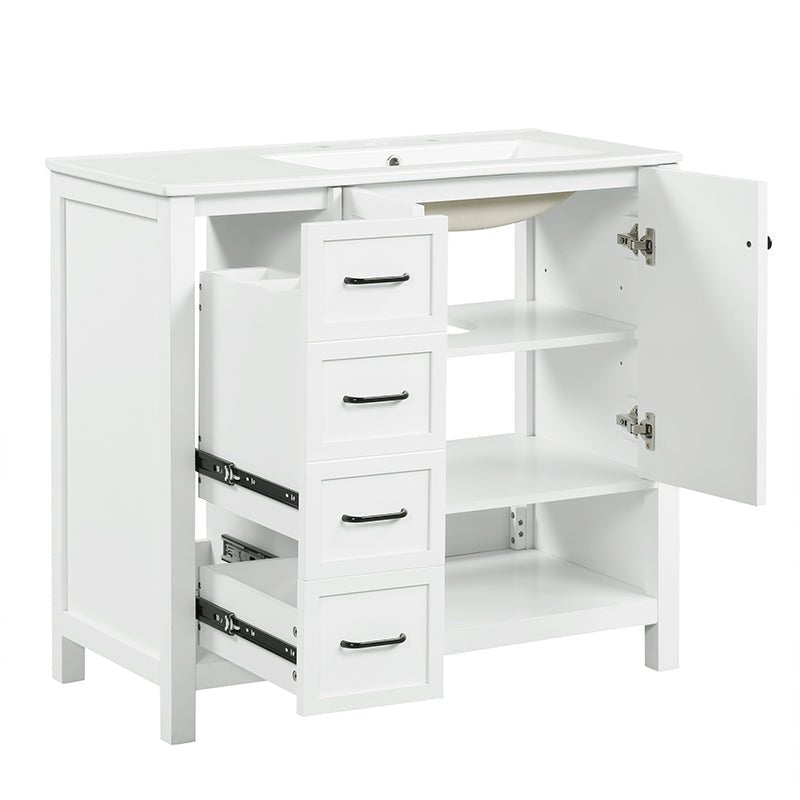 Bellemave® 36" Bathroom Vanity with Sink Top, Two Doors and Two Drawers - Bellemave