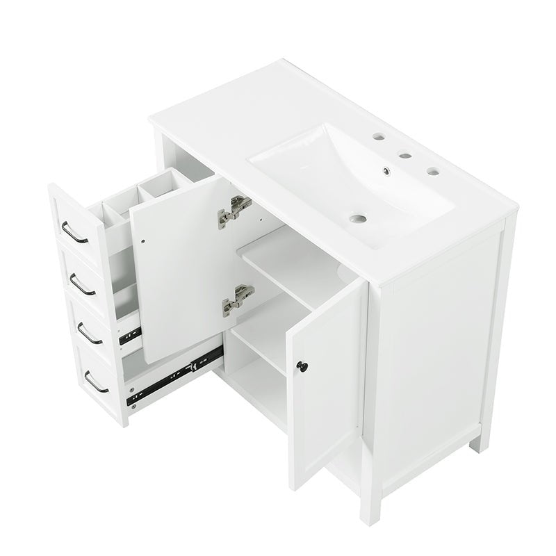 Bellemave® 36" Bathroom Vanity with Sink Top, Two Doors and Two Drawers - Bellemave