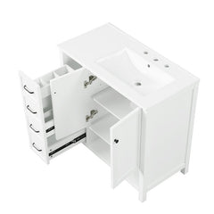 Bellemave® 36" Bathroom Vanity with Sink Top, Two Doors and Two Drawers - Bellemave