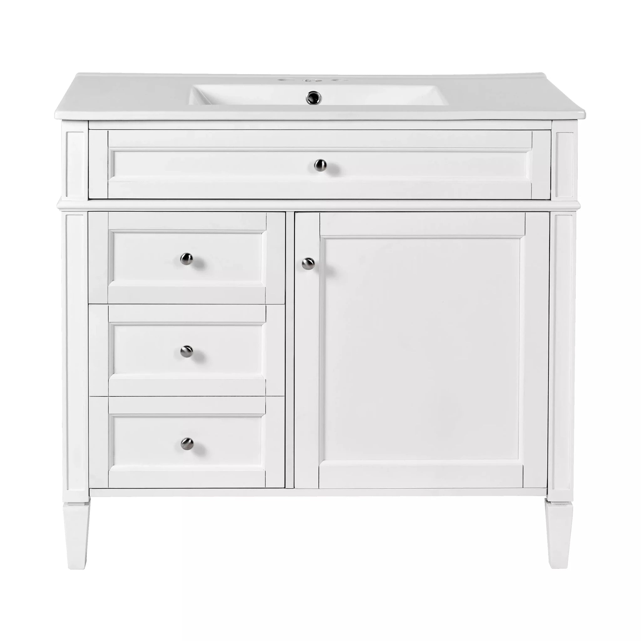 Bellemave® 36 Inch Bathroom Vanity with Sink, Modern Single Sink Bathroom Vanity Cabinet with Storage Drawers and Tip-Out Drawer - Bellemave