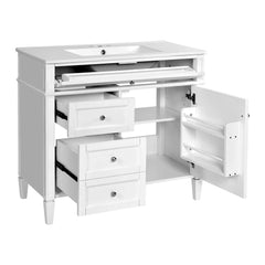 Bellemave® 36 Inch Bathroom Vanity with Sink, Modern Single Sink Bathroom Vanity Cabinet with Storage Drawers and Tip-Out Drawer - Bellemave