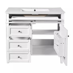 Bellemave® 36 Inch Bathroom Vanity with Sink, Modern Single Sink Bathroom Vanity Cabinet with Storage Drawers and Tip-Out Drawer - Bellemave