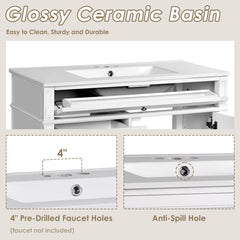 Bellemave® 36 Inch Bathroom Vanity with Sink, Modern Single Sink Bathroom Vanity Cabinet with Storage Drawers and Tip-Out Drawer - Bellemave